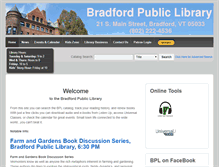 Tablet Screenshot of bradfordvtlibrary.org